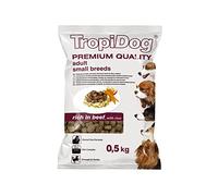 TROPIDOG Premium Adult Small Beef & Rice 500g - Alimento Rico en Carne bovina, con arroz, para Perros Adultos de Razas pequeñas