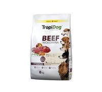 TROPIDOG Premium Adult Small Beef & Rice 8kg - Alimento Rico en Carne bovina, con arroz, para Perros Adultos de Razas pequeñas