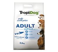 TROPIDOG Premium Adult Small Rich IN Salmon 2,5kg - Alimento Rico en salmón, con arroz, para Perros Adultos de Razas pequeñas