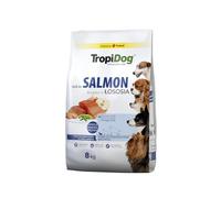 TROPIDOG Premium Adult Small Rich IN Salmon 8kg - Alimento Rico en salmón, con arroz, para Perros Adultos de Razas pequeñas