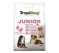 TROPIDOG Premium Junior Large Turkey & Rice 2,5kg - Alimento Rico en Pavo, con arroz, para Cachorros de Razas Grandes y Perras Durante el periodo del Embarazo y de la Lactancia