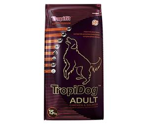 TROPIDOG Super Premium Adult M&L Chicken & Salmon 15kg - Alimento Súper Premium con Pollo y salmón para Perros Adultos de Razas Grandes