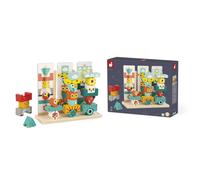 Tropik - Tótem Tropik - Juego de construcción de madera - Janod - Creatividad y destreza desde 3 años