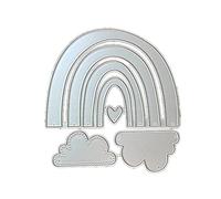 Troquel de corte de acero al carbono, corte de corazón, diseño de arco iris, nube, amor