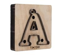 Troquel de corte de cuero con forma de letra A, cortador de perforación manual con base de madera para proyectos de manualidades, 73x72mm