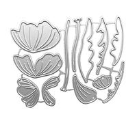 Troquel de corte de metal con diseño de flores de loto para álbumes de recortes, tarjetas, papel, dos lotos, flores, cortes de acero al carbono