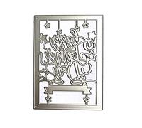 Troquel de corte de metal rectangular de acero al carbono con texto "Happy Father's Day" para álbumes de recortes