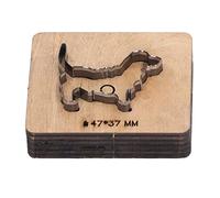 Troquel de corte para cuero con forma de perro, punzón de precisión para cuero, herramienta de molde artesanal en acero aleado con mango de madera de abedul, 47 x 37 mm, para