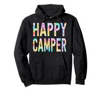 Troquel Vintage Tie Dye Happy Camper Tie Die Summer Camp Life Bright Sudadera con Capucha