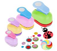 Troqueladora Circulo Troqueladoras para Manualidades: 4 Piezas Perforadora Papel Formas, Perforadora Papel para Scrapbooking y Cartulinas, Diámetro 10mm 15mm 25mm 38mm