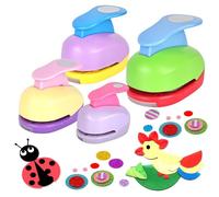 Troqueladora Circulo Troqueladoras para Manualidades: 4 Piezas Perforadora Papel Formas, Perforadora Papel para Scrapbooking y Cartulinas, Diámetro 10mm 15mm 25mm 38mm