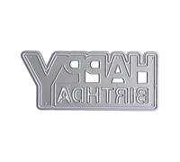 Troqueles de corte de feliz cumpleaños, plantillas de metal troqueladas, plantillas de corte para álbumes de recortes, decoración de tarjetas, troqueles de corte de acero carbono, troquel de feliz