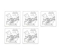 Troqueles de corte de Feliz Navidad, plantillas troqueladas de Metal de Navidad, moldes de plantilla para decoraciones de álbumes y álbumes de recortes, 5 uds