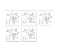 Troqueles de corte de Feliz Navidad, plantillas troqueladas de Metal de Navidad, moldes de plantilla para decoraciones de álbumes y álbumes de recortes, 5 uds