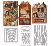 Troqueles de corte de GLOBLELAND para marco de bolsillo con ranura de plantilla para álbumes de recortes DIY, marcadores de metal, troqueles de corte de etiqueta con ranura, troqueles de corte para