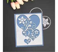 Troqueles de corte de metal con diseño de corazón y flores para hacer tarjetas, plantillas de troquelado floral con temática de corazón, plantilla de acero de alto carbono para manualidades