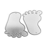 Troqueles de corte de metal con diseño de huella de bebé, suministros de Pascua para hacer tarjetas, tela, costura