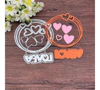 Troqueles de corte de metal con marco de 4.06 x 5.04 pulgadas, hermosa corona de corazón, plantillas de corte de metal para álbumes de recortes, plantillas de relieve, manualidades de papel