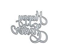 Troqueles de corte de metal con texto en inglés "Happy Easter Texto" para álbumes de recortes, sellos de papel, tarjetas de papel, decoración y manualidades
