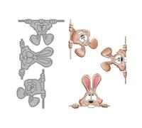 Troqueles de corte de metal, plantillas troqueladas de conejos de Pascua, moldes de troquelado para álbumes de recortes, decoración de papel, Pascua, conejos, troqueles de corte de acero al carbono