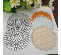 Troqueles de corte de metal redondos de encaje de 4.76 x 4.76 pulgadas, diseño de hojas de flores de Navidad, álbumes de recortes, papel, manualidades, decoración de tarjetas