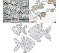 Troqueles de corte de pescado para hacer tarjetas, plantillas de corte de pescado para álbumes de recortes, álbumes de fotos, troqueles decorativos de papel para hacer tarjetas, plantilla + bonito