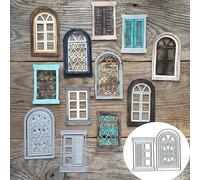 Troqueles de corte de ventana de puerta, manualidades, plantilla de puerta, ventana, plantillas de corte para hacer tarjetas de grabación en relieve, troqueles de papel decorativos