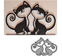 Troqueles de corte para hacer tarjetas, YunTrip 2 piezas, diseño de gato de animales de metal para manualidades, álbumes de recortes, álbumes de recortes, fotos, manualidades de papel decorativas