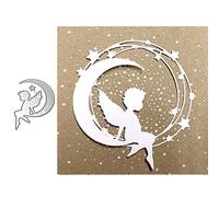 Troqueles de corte para hacer tarjetas, YunTrip Ángel en la luna Troqueles de corte de metal, álbumes de recortes, manualidades, tarjetas de papel, plantilla para manualidades decorativas