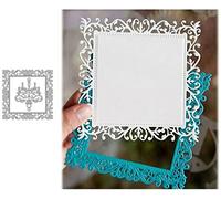 Troqueles de corte para hacer tarjetas, YunTrip con hojas de encaje y marco cuadrado de metal para manualidades, álbumes de recortes, álbumes de recortes, fotos, manualidades, papel decorativo