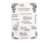 Troqueles de corte transparentes con palabras felices, plantillas de grabado en relieve, moldes para álbumes de recortes, manualidades, tarjetas, sellos para hacer tarjetas, álbumes de recortes