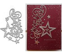Troqueles de metal con borde de racimo de estrellas, Feliz Navidad, copo de nieve, estrellas, frontera, flores, plantillas de corte para bricolaje, álbumes de recortes, papel decorativo para hacer