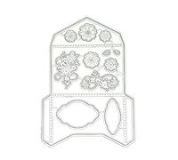 Troqueles de metal con estampado de sobres de flores, troqueles de corte para hacer tarjetas, álbumes de recortes, manualidades, plantilla de bricolaje, molde Troqueles de metal para máquina