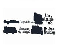 Troqueles de palabras para hacer tarjetas con texto en inglés "Make You are in My Thoughts It's Your Birthday", troqueles de metal para manualidades, álbumes de recortes, papel, manualidades
