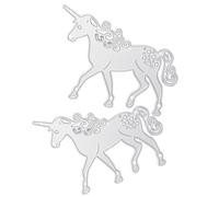 Troqueles de Unicornio Plata, 2 Piezas, Acero al Carbono | Matrices de Corte de Metal para Álbum y Marco, Proyecto Diy, Decoración Artesanal