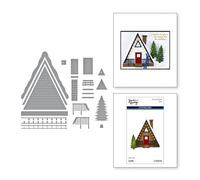 Troqueles grabados de Ski Lodge de la colección Ski-Son's Greetings de Simon Hurley