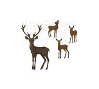 Troqueles - Tim Holtz - Féerie invernal - Cantidad 5 - Compatible con Sizzix - Motivos de ciervos y copos de nieve