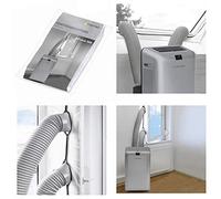 TROTEC AirLock 200 sellado para ventana de aire acondicionado | Hasta 400 cm, 2 cremalleras para equipos de uno o dos tubos; evita la entrada de aire caliente e insectos