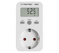 TROTEC BX09 medidor de consumo eléctrico y costes para taller y bricolaje | Rango de 0-3.680 W; muestra potencia, consumo, precio y coste por kWh para controlar el gasto de aparatos eléctricos