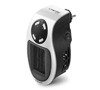 TROTEC Calefactor de enchufe TFC 1 E - 500 W, calefactor cerámico PTC, termostato 15-30 °C, temporizador 12 h, ventilador, diseño compacto