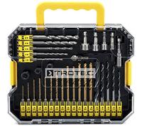 TROTEC Juego de 49 piezas con brocas espirales de mango hexagonal, brocas de destornillador y casquillos