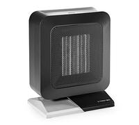 TROTEC TFC 13 E calefactor cerámico 1.400 W PTC con termostato para taller | 2 niveles de calor, para estancias de hasta 20 m²/50 m³, termostato regulable, negro, plateado