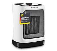 TROTEC TFC 17 E calefactor cerámico 2.000 W PTC con termostato para taller | 2 niveles de calor, para estancias de hasta 24 m²/60 m³, termostato regulable, oscilación 60°, blanco, negro