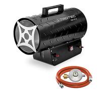 TROTEC TGH 31 E - Calefactor de Gas con Manguera de conexi?n y Reductor de Presi?n, Potencia de hasta 30 kW, 1000 m3/h de Flujo de Aire, para bombonas de Gas comerciales, Encendido piezoel?ctrico