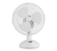TROTEC TVE 9 ventilador de mesa silencioso 25 W para hogar y oficina | Ø 23 cm, 2 velocidades, oscilación 90°, blanco y formato compacto para dormitorio, oficina y escritorio