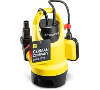 TROTEC TWP 4036 E bomba sumergible de aguas sucias 7.500 l/h | Potencia de 400 W, inmersión máxima de 7 m, admite partículas de hasta 25 mm, interruptor flotador, IPX8