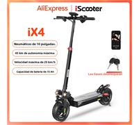 Patinete Eléctrico IScooter IX4 15Ah, Patinete Eléctrico Potente de 10 Pulgadas, Neumático Todoterreno Antideslizante, Alcance de 45 km, Velocidad de 25 km/h, con Aplicación