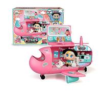 Trotties - Avión de Chiara, Avión Rosa de Juguete y Muñeca Mini, 20 Accesorios, Pegatinas y Varios Espacios y Modos de Juego, Desde 3 años, Famosa (TFT12000)