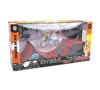 TROTTIFUN - Set de 2 Finger Skates, una Doble Rampa y 1 Moto - 031460 - Metal y Plástico - Skateboard - Dedo - Juguete para Niños - Cumpleaños - Regalo - Tabla de Rodillos - A Partir de 3 años