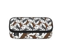 Trotting - Estuche para lápices con revestimiento plano de gran capacidad, bolsa de papelería de oficina, bolsa de cosméticos con compartimentos para niñas, niños y adultos, con revestimiento plano, tamaño único